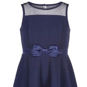 Calvin Klein girls mesh hem navy blue dress size 10